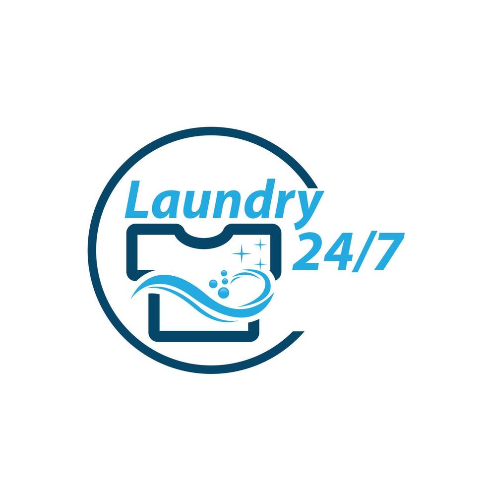 vector de diseño de plantilla de logotipo de lavandería, logotipo de lavandería de lavadora
