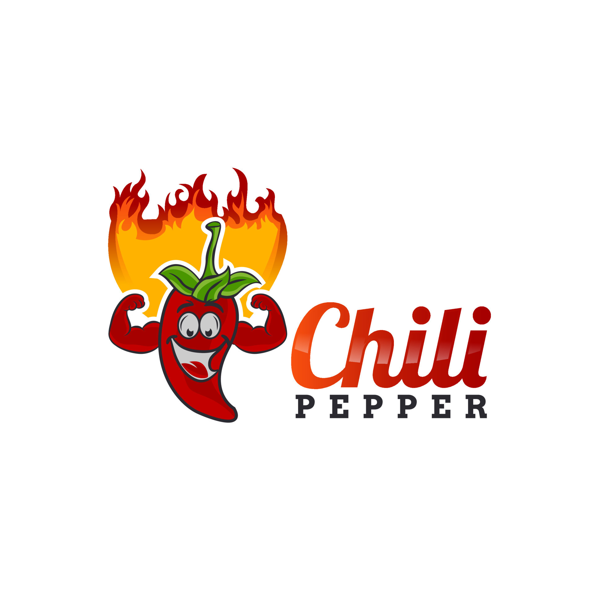 Red Hot Chili Pepper Character With Burning Flames Illustration of a ...
