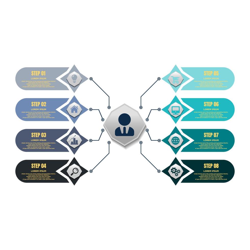 visualización de datos comerciales. diagrama del proceso. elementos abstractos de gráfico, diagrama con pasos, opciones, partes o procesos. plantilla de negocio vectorial para presentación. concepto creativo para infografía. vector