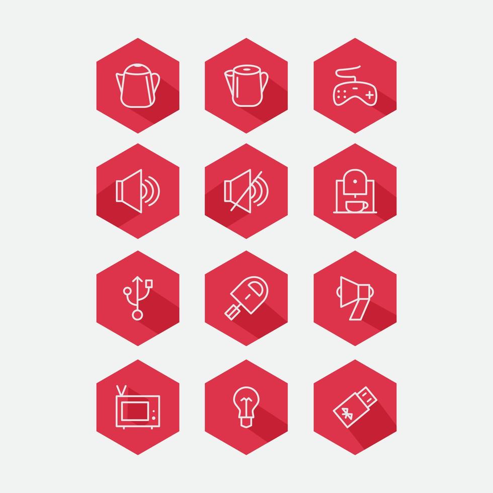 flat icon set. Collection of high quality outline site pictograms in modern flat style vector