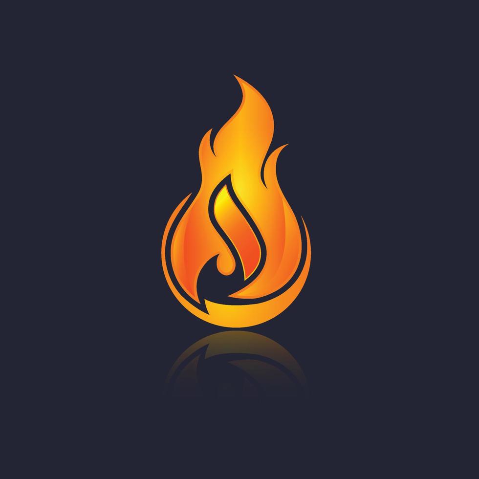 Red Burning Fire Flame design vector template. Burn Fireball concept icon pack