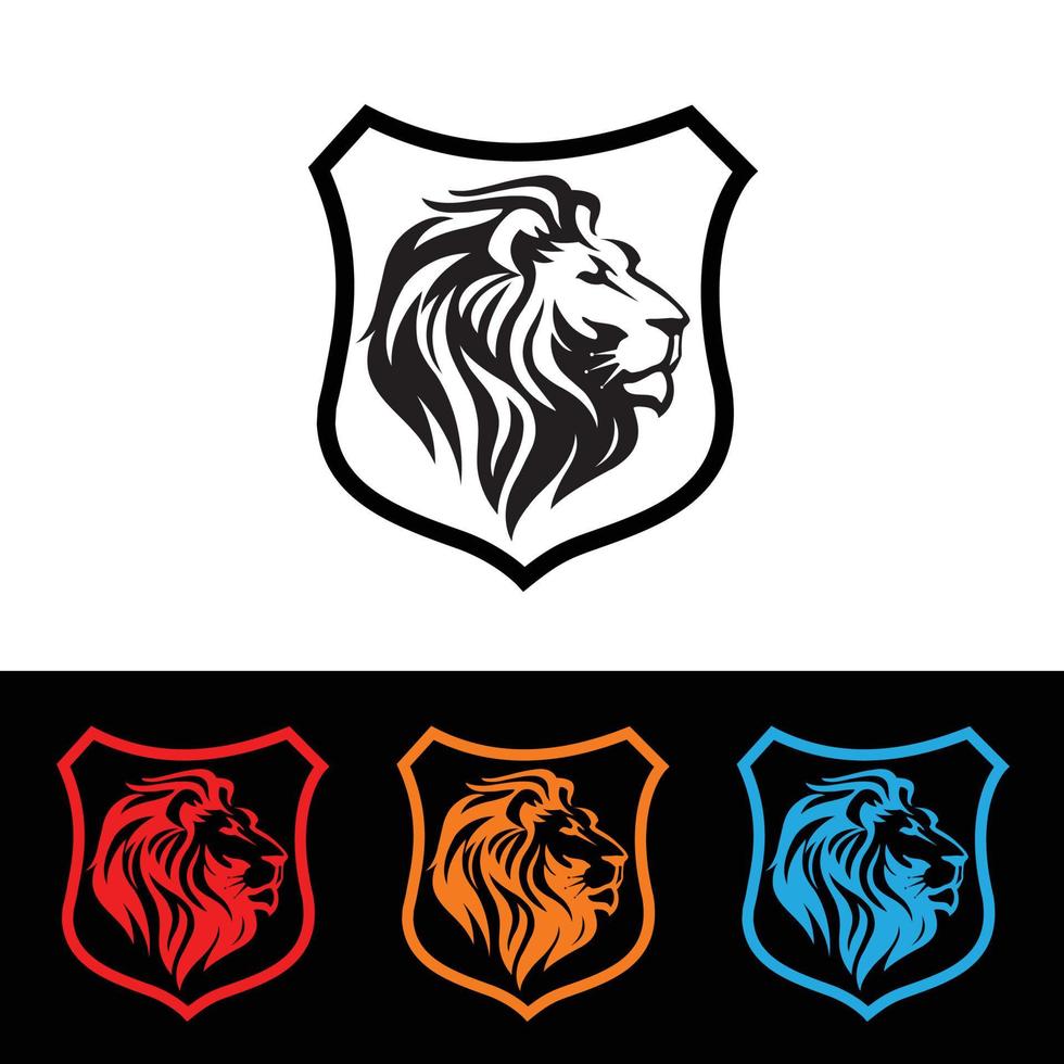 Lion head vector sign concept illustration. Lion head logo. Wild lion head graphic illustration