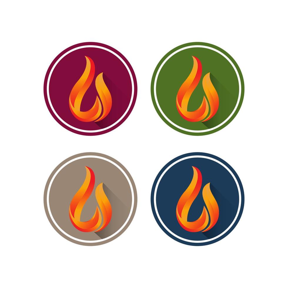 Vector illustration.Fire flame icon isolated on white background. Energy concept. Perfect for web site page, mobile app, game design ,badge, poster, cover,print, flyer, ad.Flat Style.