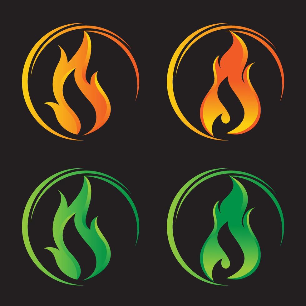 fire flames vector logo color set.flames symbols, icons set. Fire power