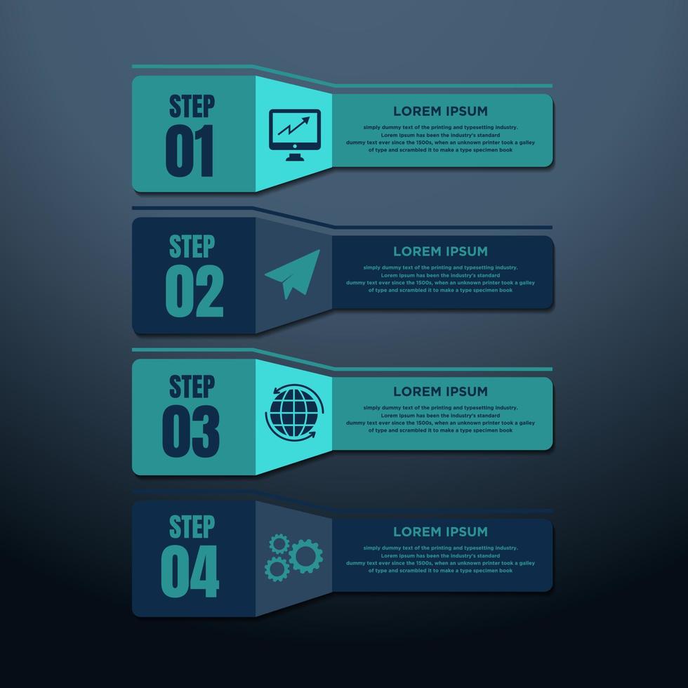 visualización de datos comerciales. diagrama del proceso. elementos abstractos de gráfico, diagrama con pasos, opciones, partes o procesos. plantilla de negocio vectorial para presentación. concepto creativo para infografía. vector