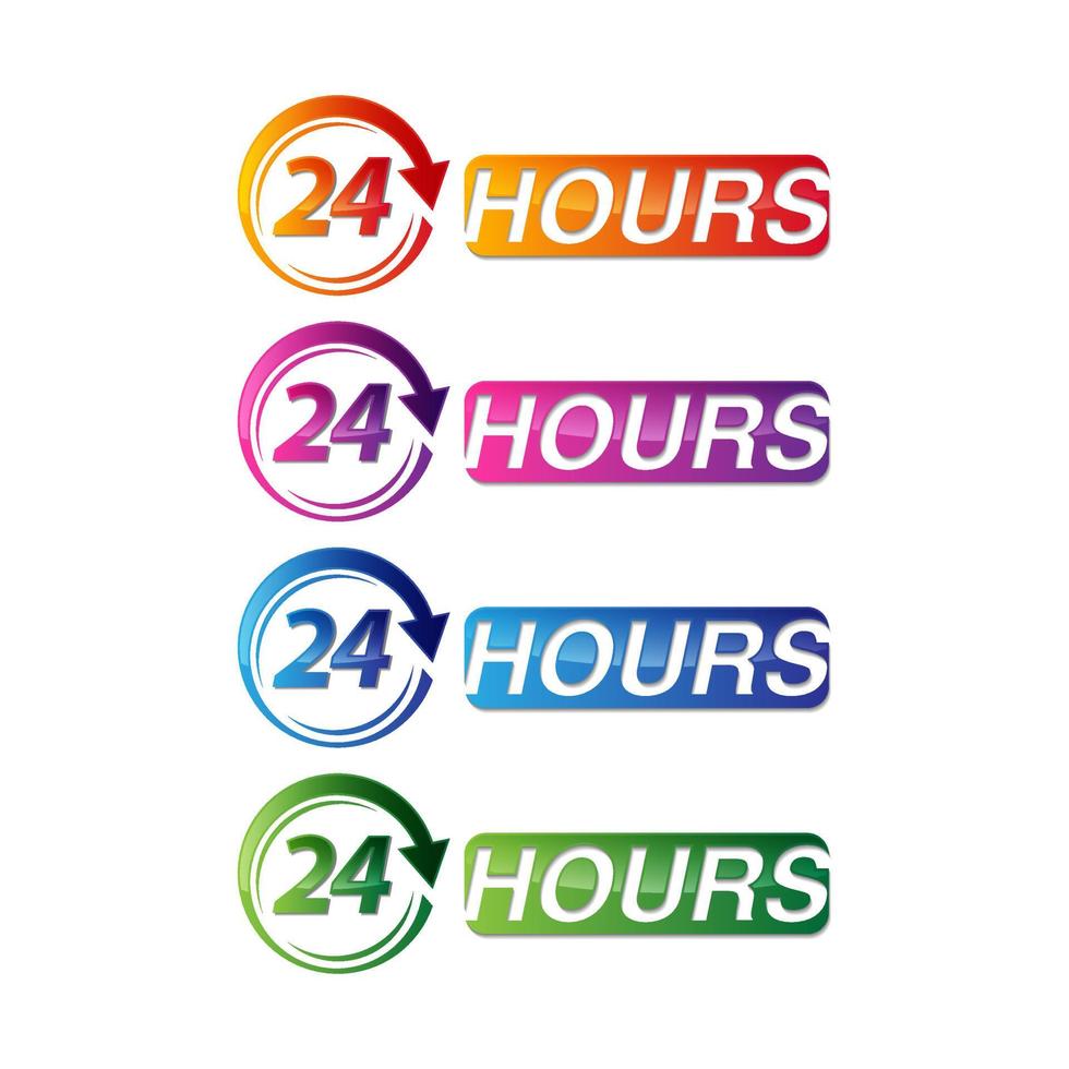 veinte cuatro horas icono, 24 horas vector icono