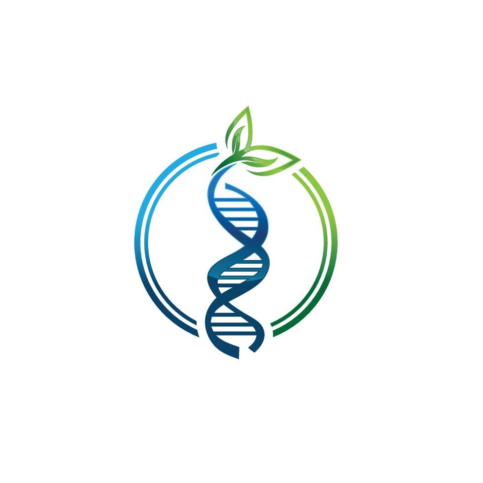 DNA helix scientific laboratory vector logo design template vector