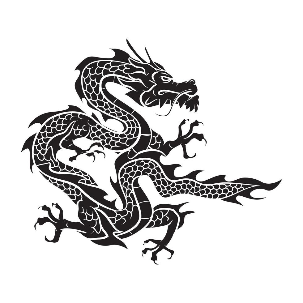 Dragon tattoo vector illustration