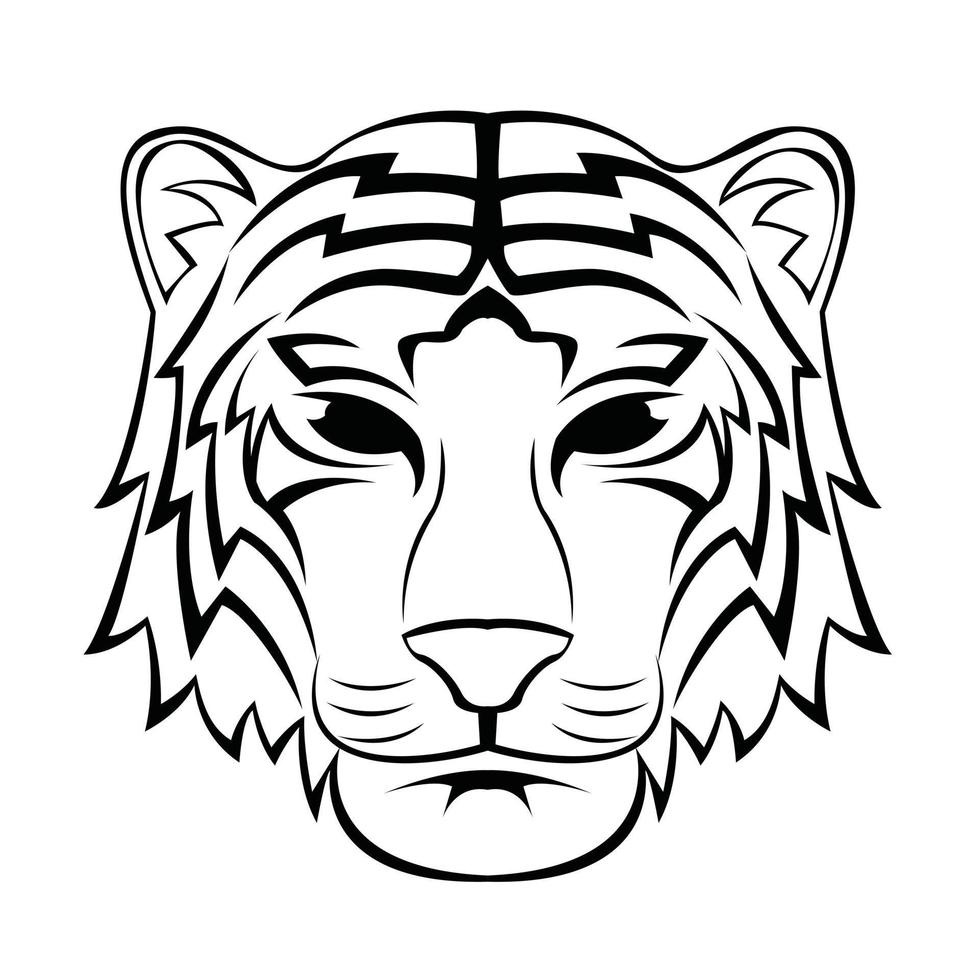 Tiger Head illustration on white background vector