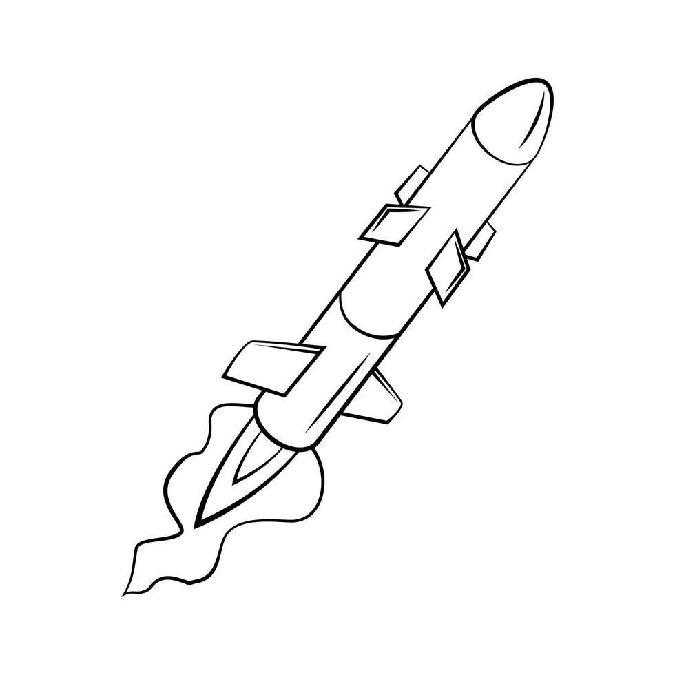 Rocket Launch illustration on white background vector