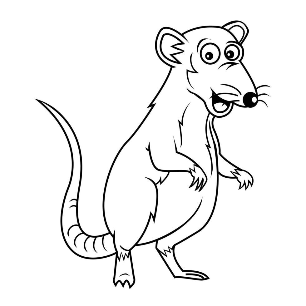 Mouse Cartoon Illustration on white background vector