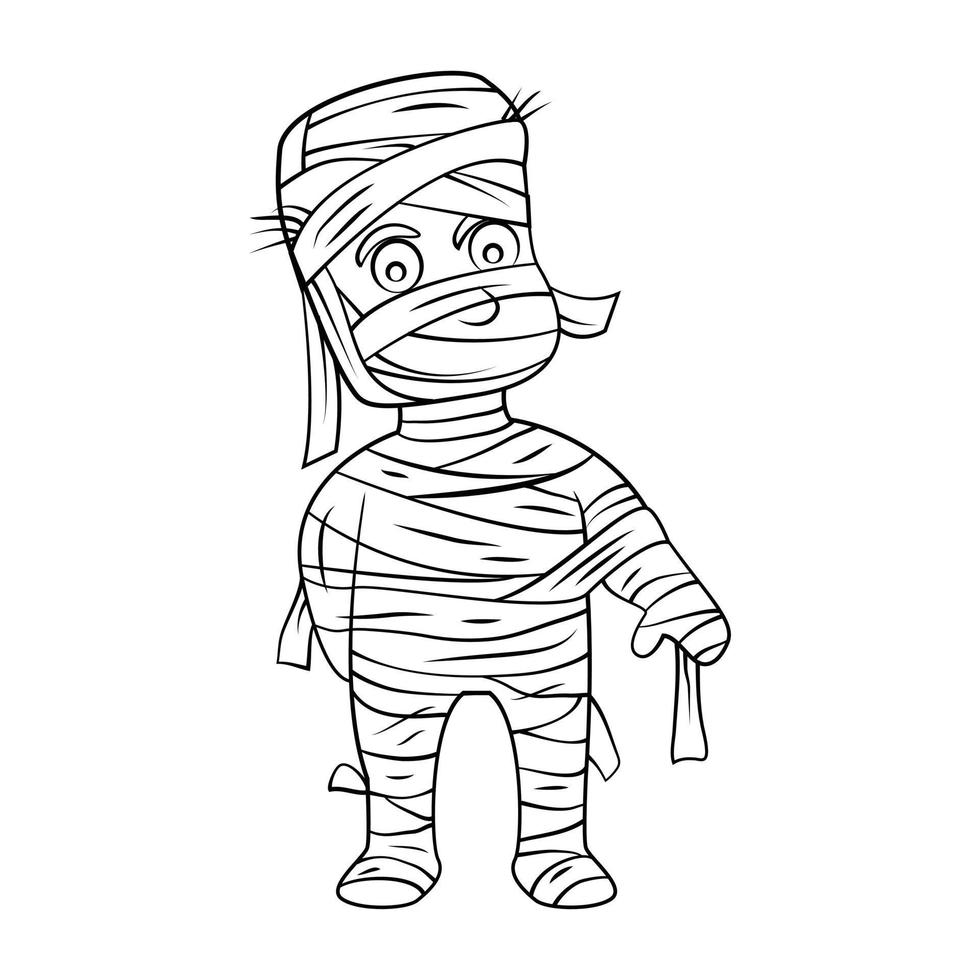 momia disfraz ilustración en blanco antecedentes vector