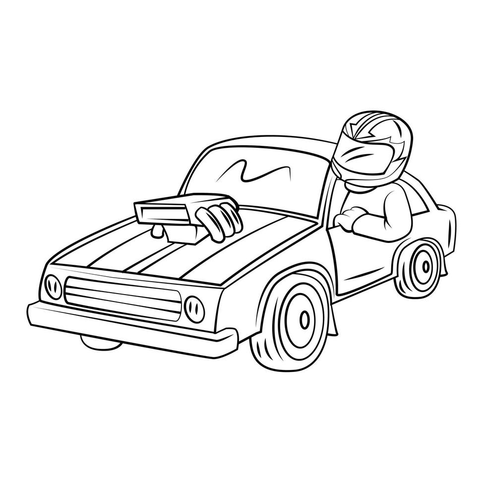 carrera coche ilustración en blanco antecedentes vector