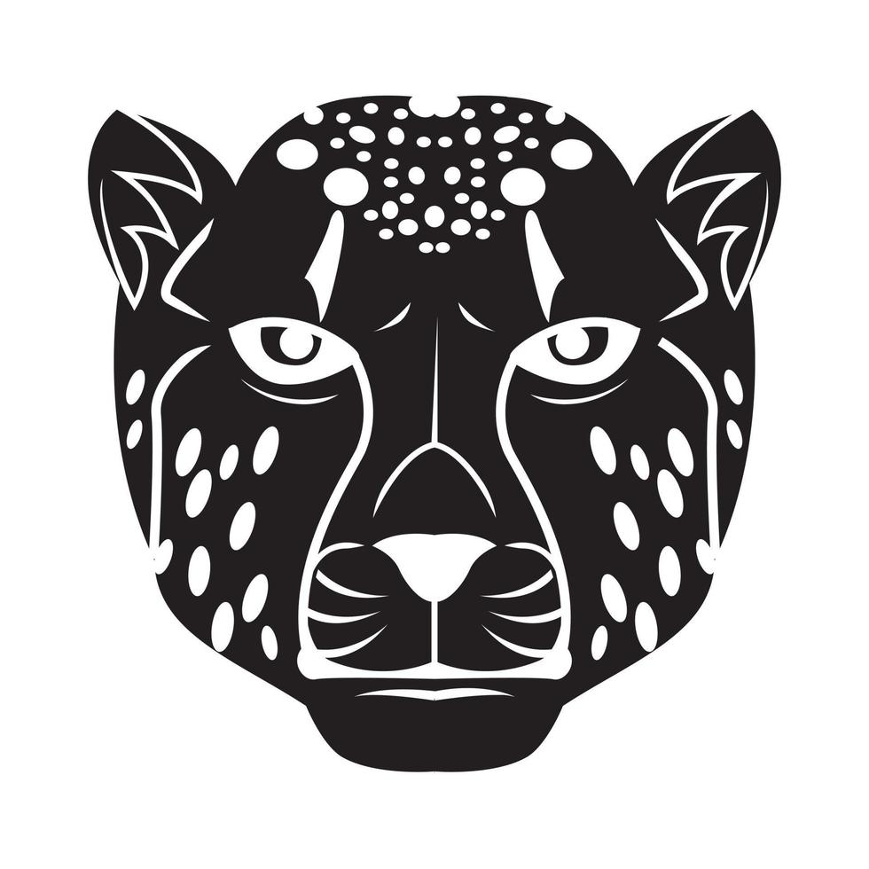 Cheetah Face tattoo illustration vector