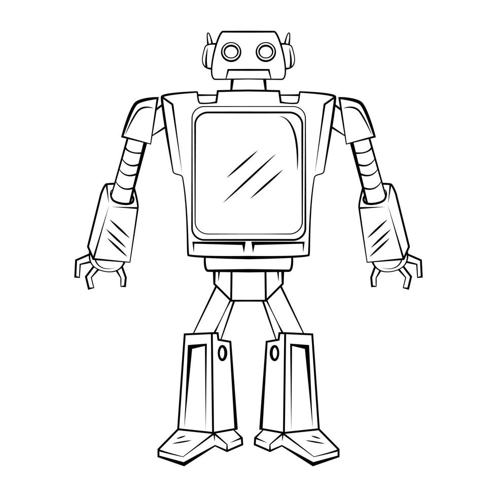 Screen Robot illustration on white background vector