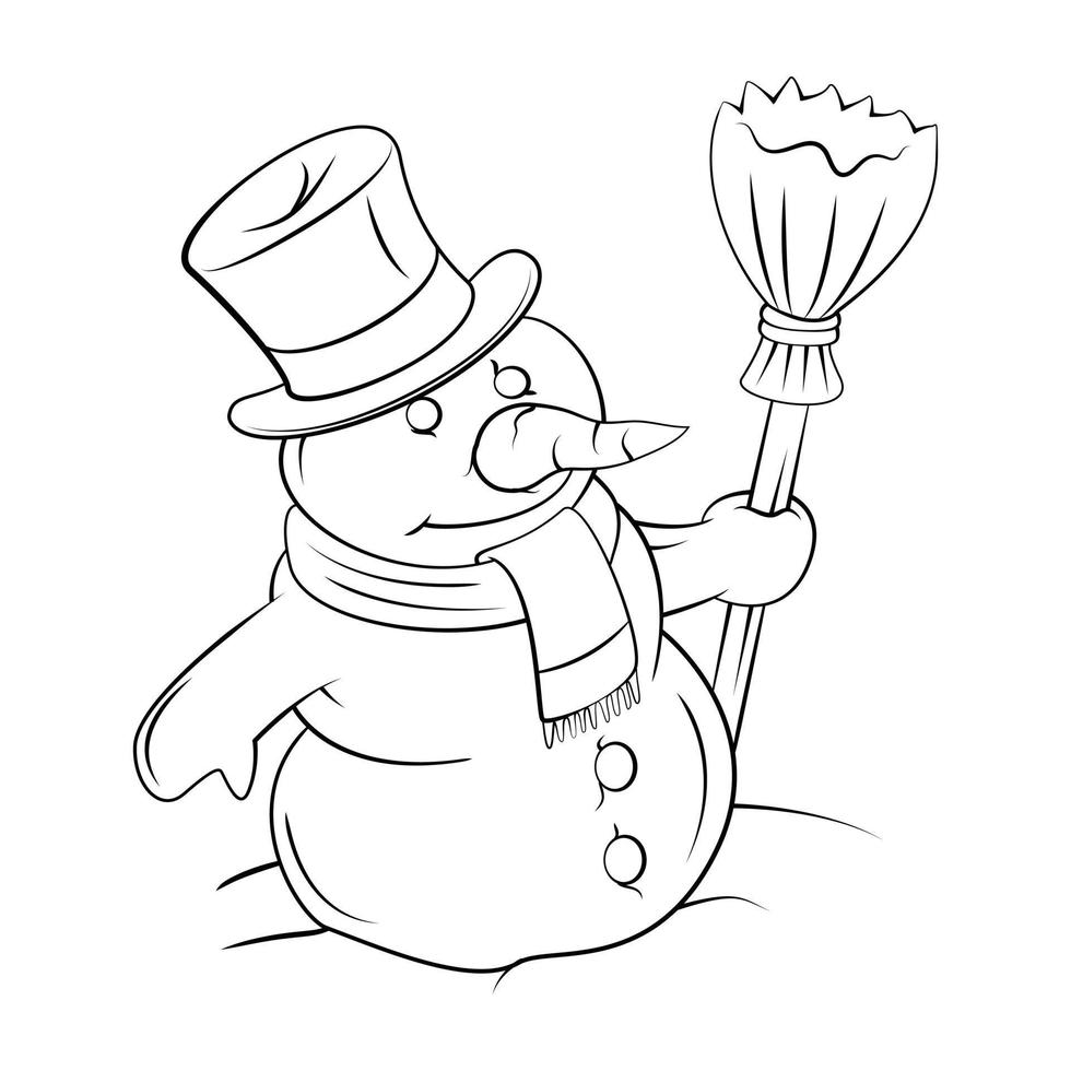 Snowman illustration on white background vector