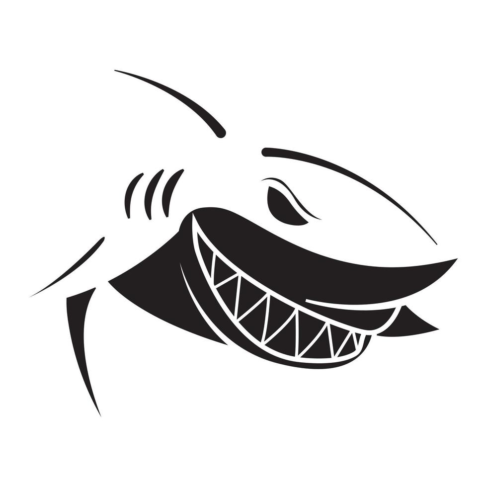 tiburón cabeza tatuaje ilustración vector