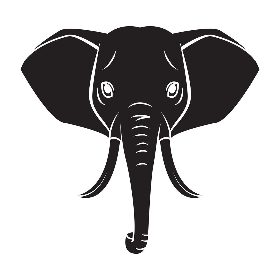 Elephant Head tattoo illustration vector