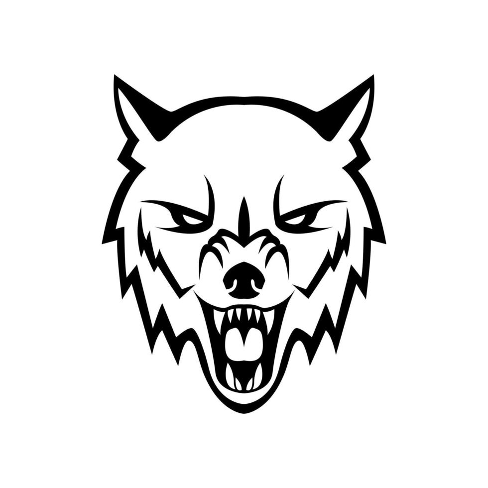 Wolf head illustration design vector