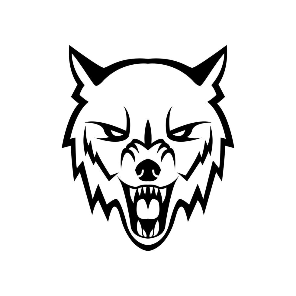 Wolf head illustration design vector