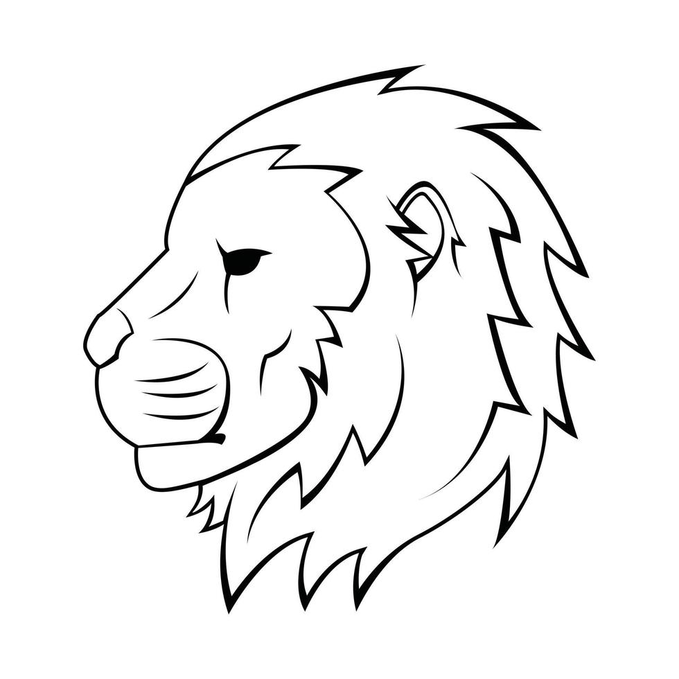 Lion Head illustration on white background vector