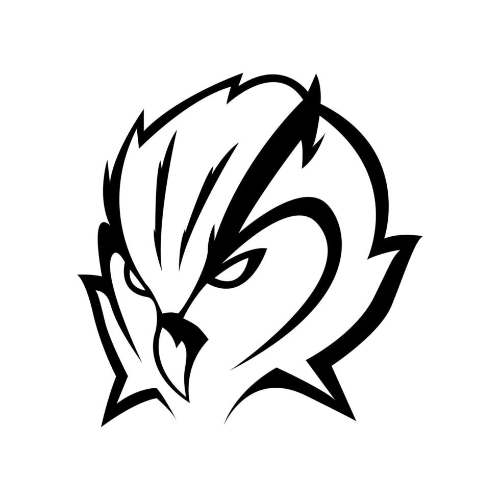 Owl Head Illustration on white background vector