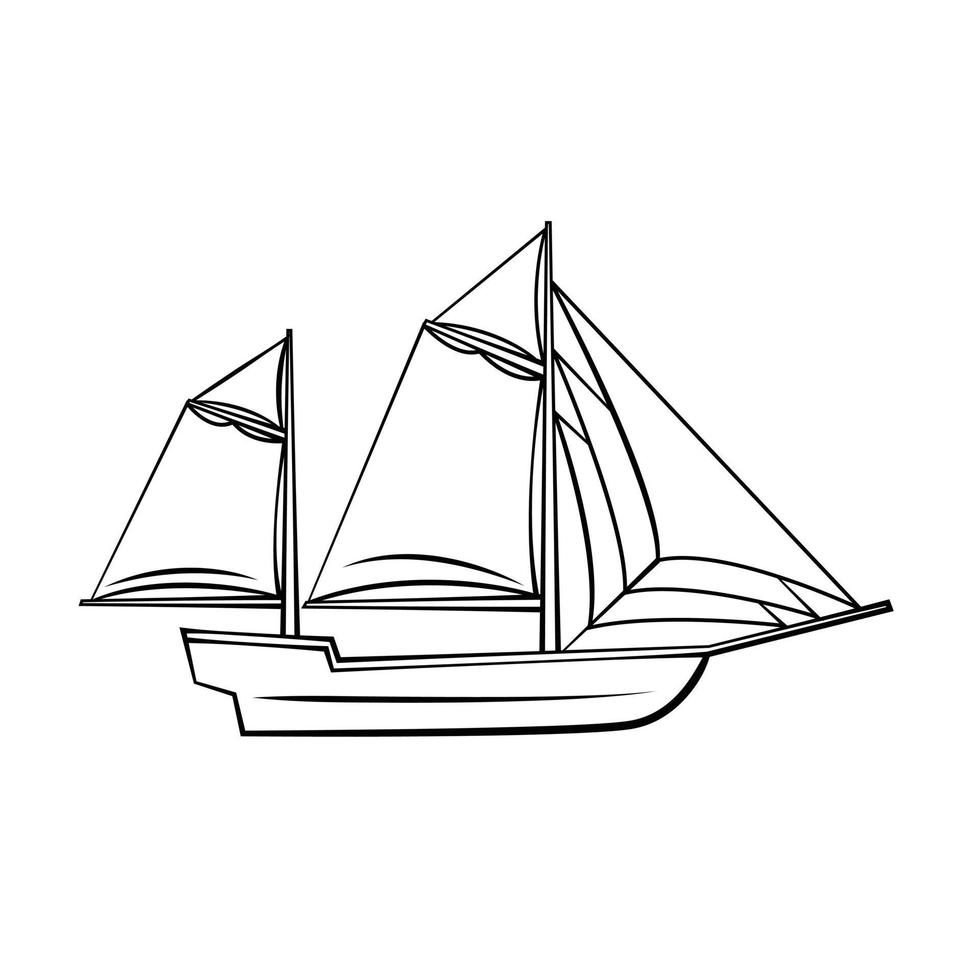 Embarcacion símbolo ilustración en blanco antecedentes vector