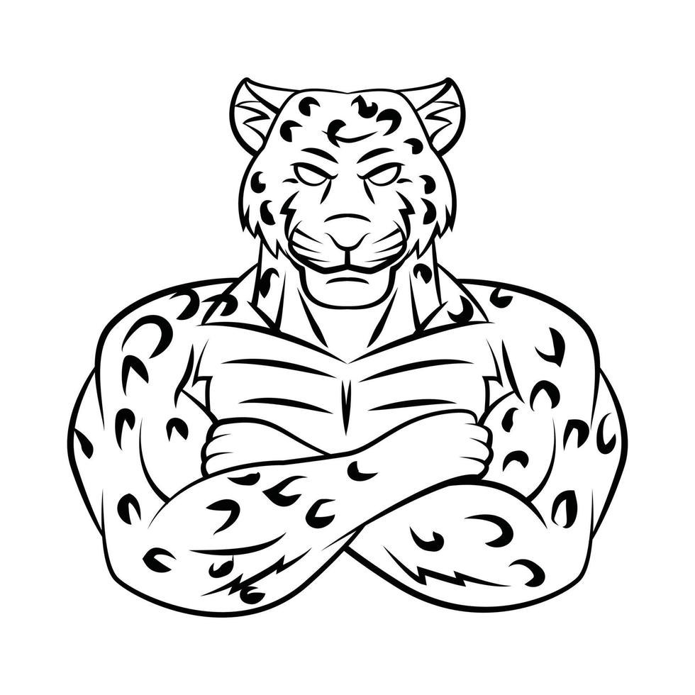 Strong cheetah illustration on white background vector