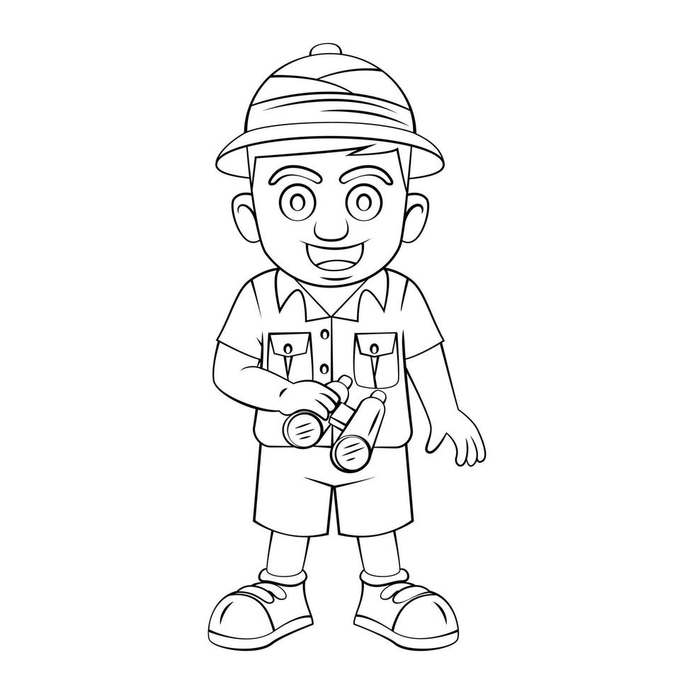 Boy Adventures illustration on white background vector