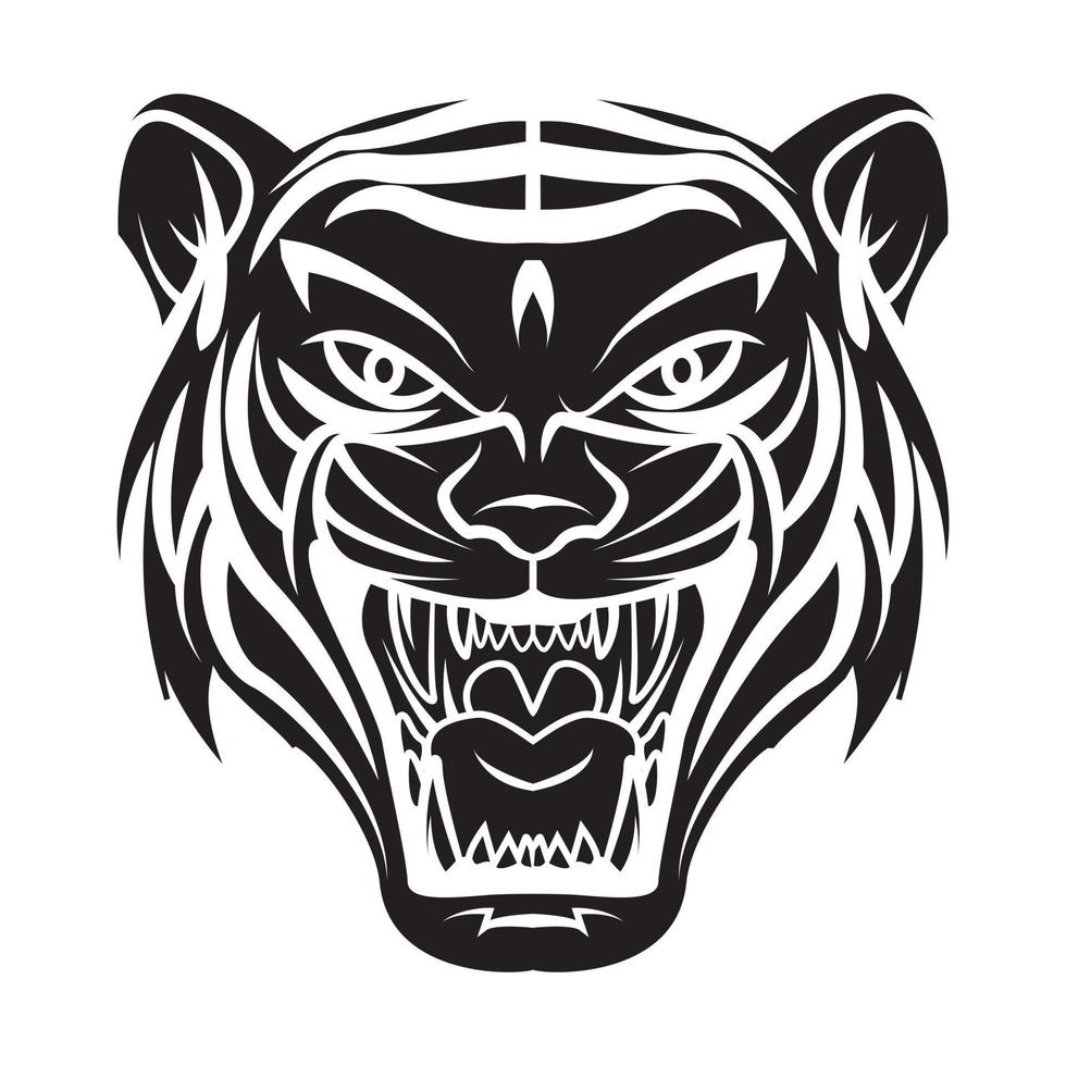 ilustración de tatuaje de cabeza de tigre vector