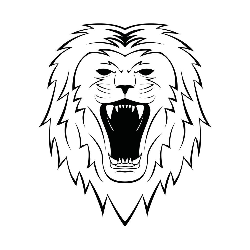 Lion Head illustration on white background vector