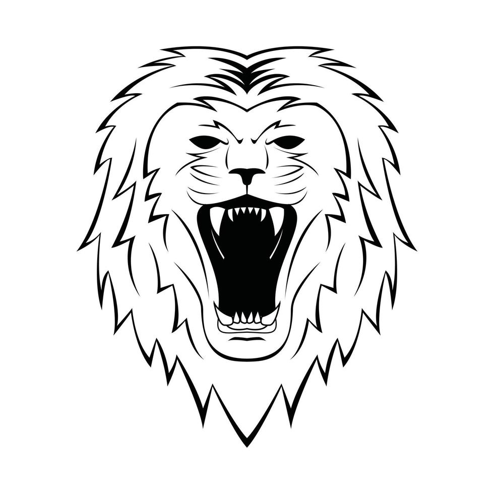 Lion Head illustration on white background vector