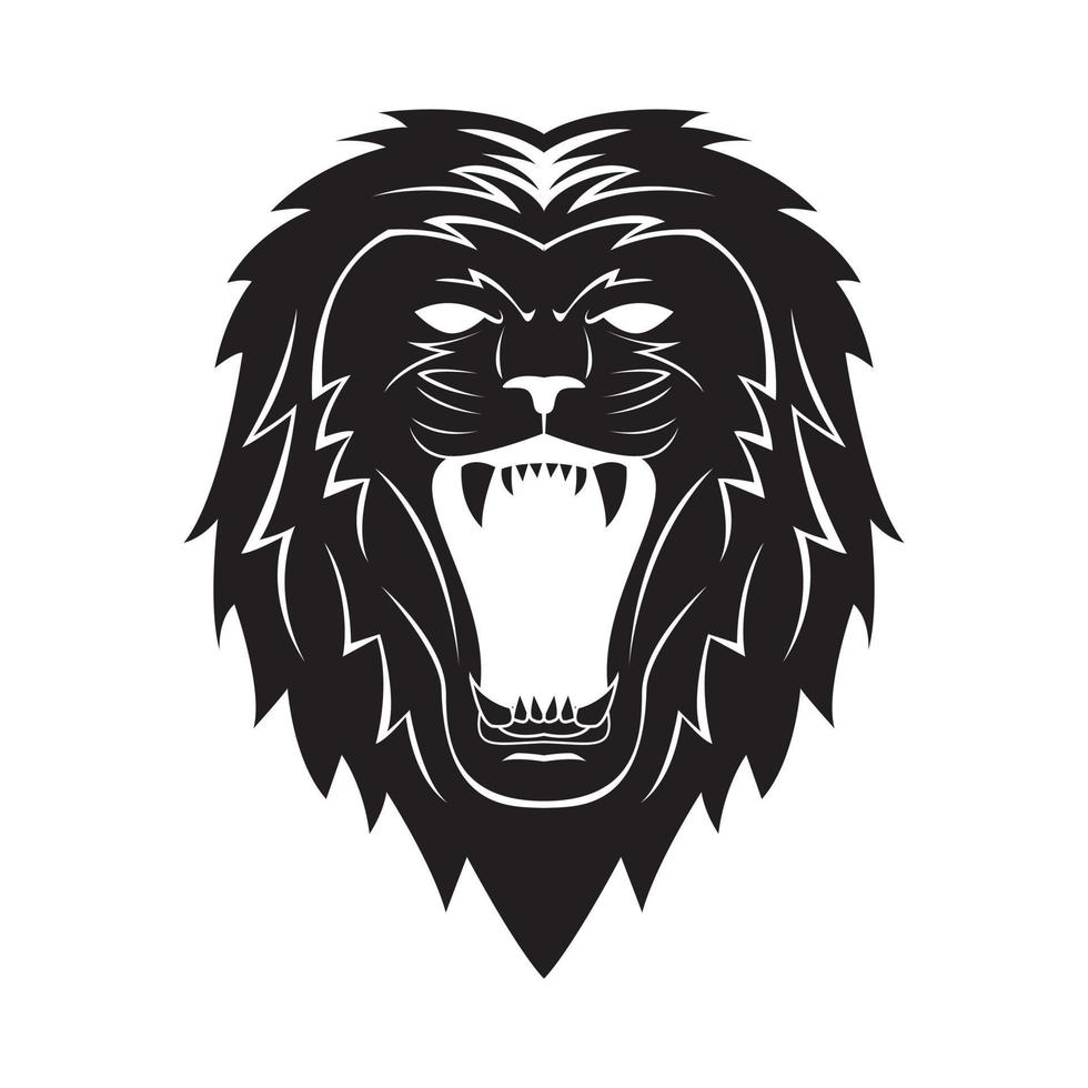 Lion Head Tattoo Illustration vector