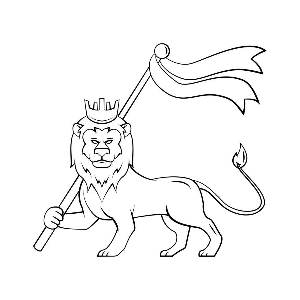 Lion Flag illustration on white background vector