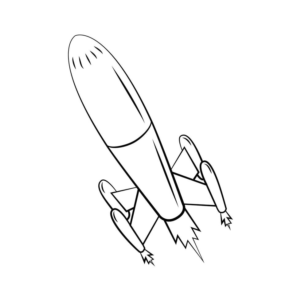 Rocket Launch illustration on white background vector