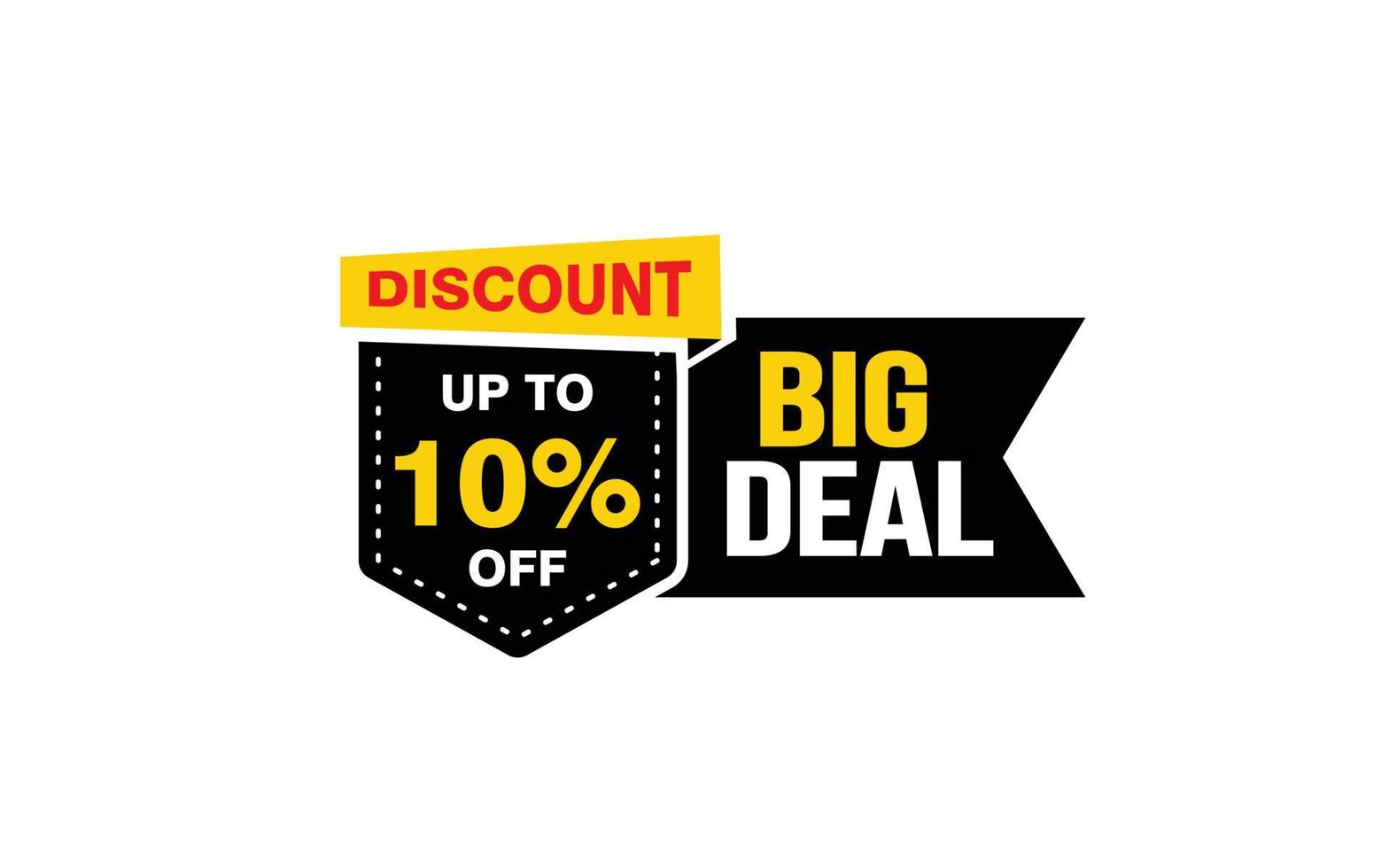 10 Percent BIG DEAL offer, clearance, promotion banner layout with sticker style. vector