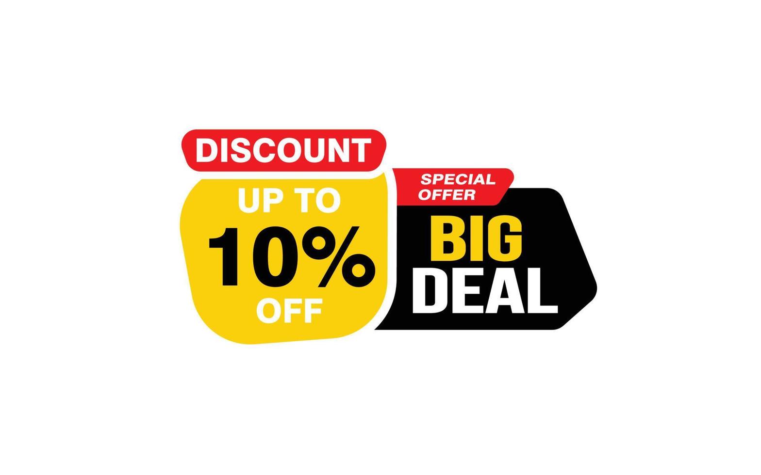 10 Percent BIG DEAL offer, clearance, promotion banner layout with sticker style. vector