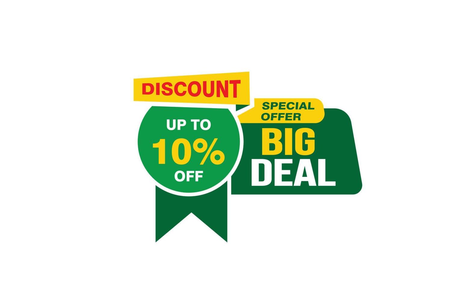 10 Percent BIG DEAL offer, clearance, promotion banner layout with sticker style. vector