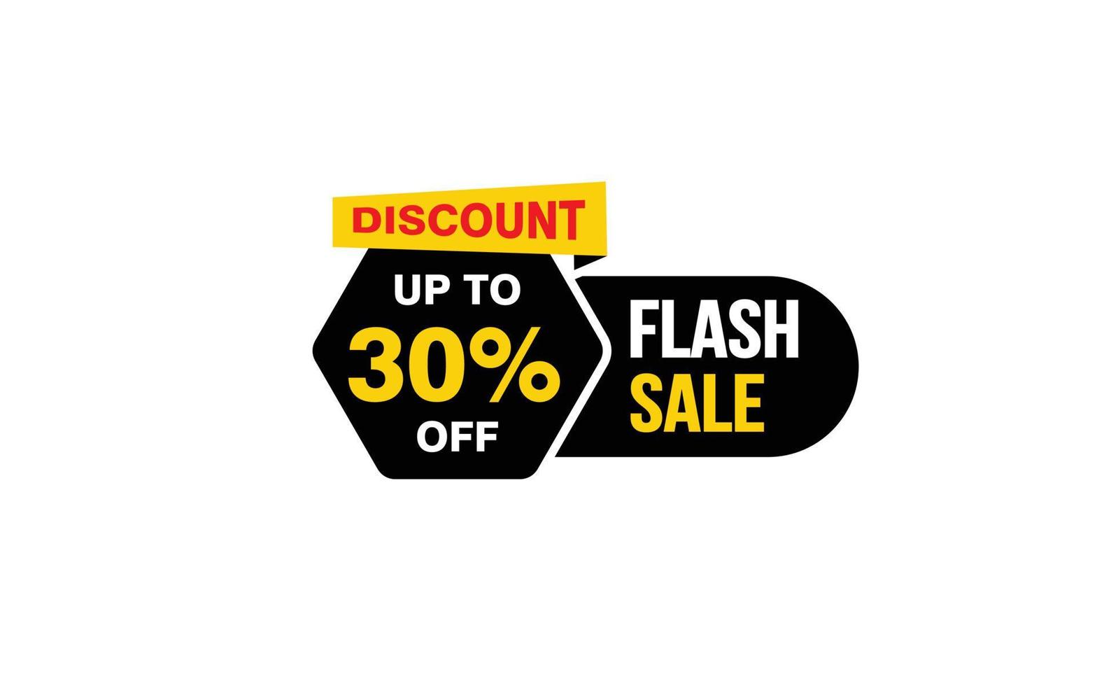 30 Percent FLASH SALE offer, clearance, promotion banner layout with sticker style. vector