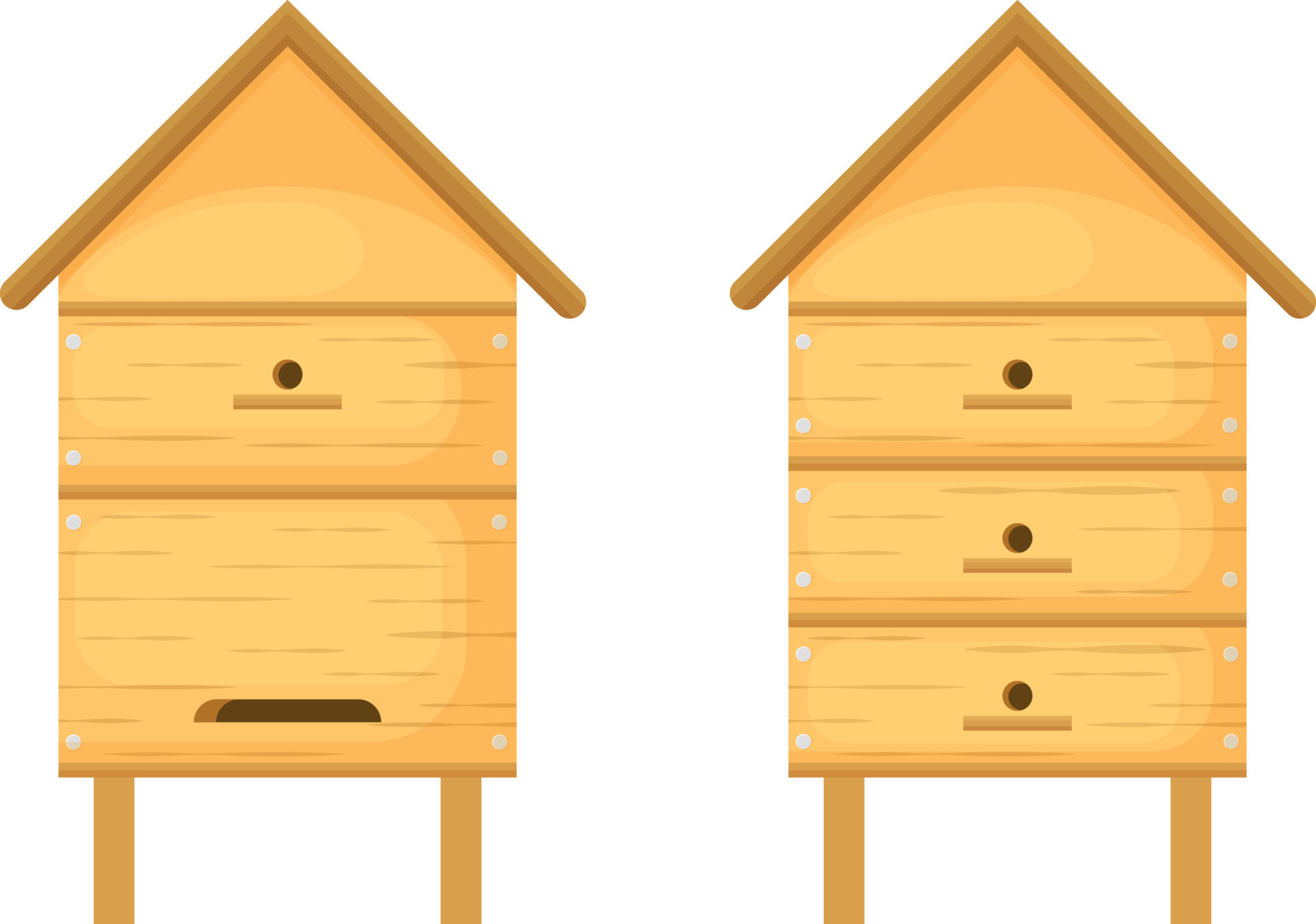 A Beehive A Set Of Wooden Beehives For Honey Bees Bee Houses Made Of Wood In The Form Of 