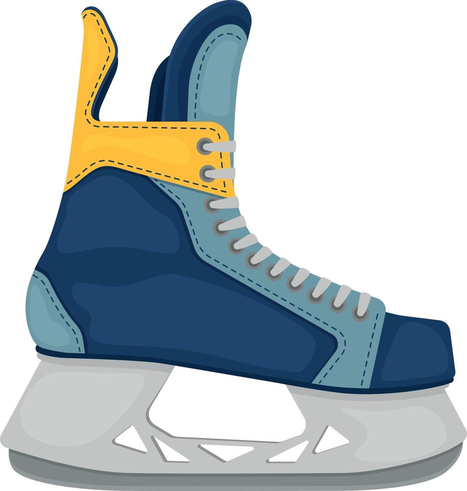 Ice skates for playing hockey. Colorful hockey skates. Shoes for sports games on ice . Sports equipment. Vector illustration isolated on a white background