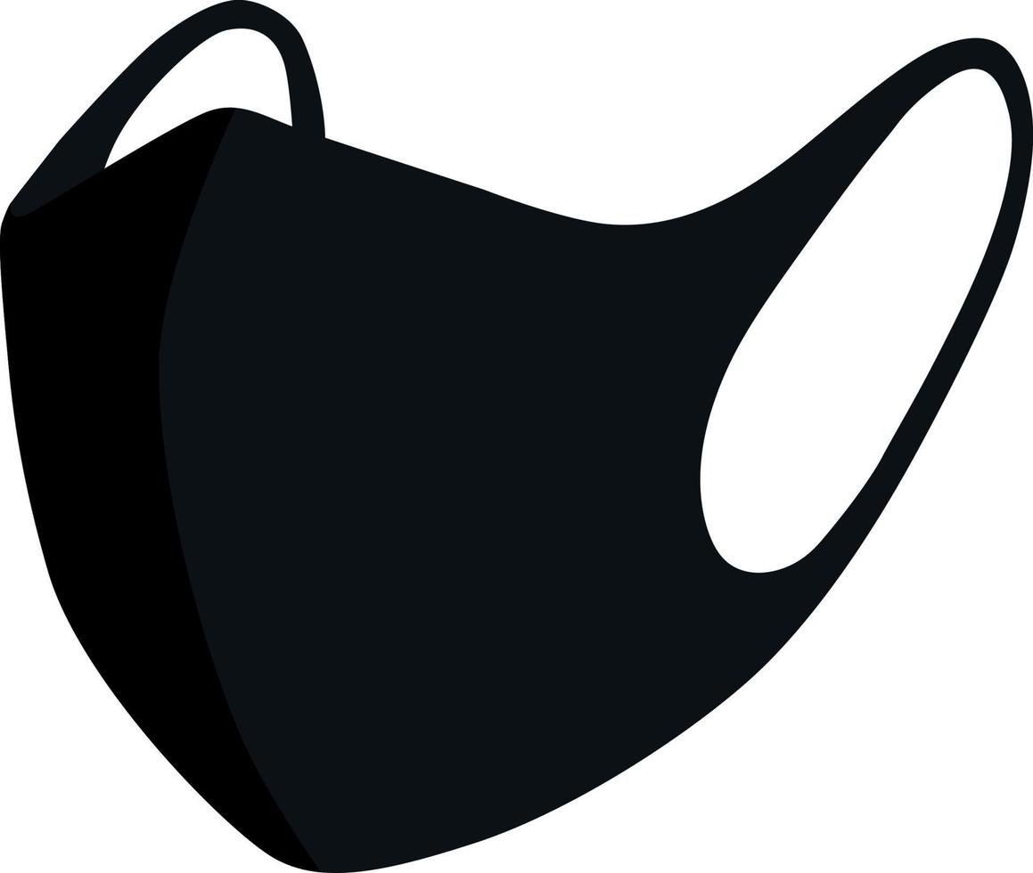 Medical mask.Fabric mask of black color. A mask to protect against viruses. A means of protection against the spread of viruses. Vector illustration isolated on a white background