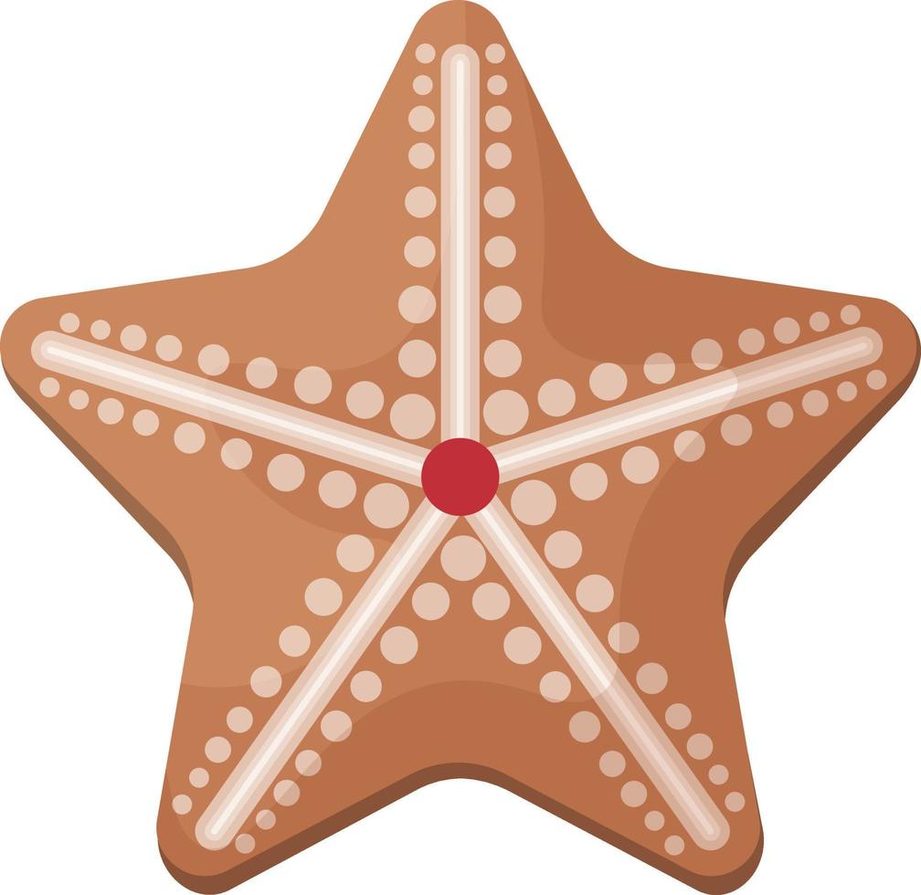 Cute gingerbread Christmas cake. New Year s gingerbread in the shape of a star decorated with patterns. Festive pastries. Christmas cookies in the shape of a house. Vector illustration isolated