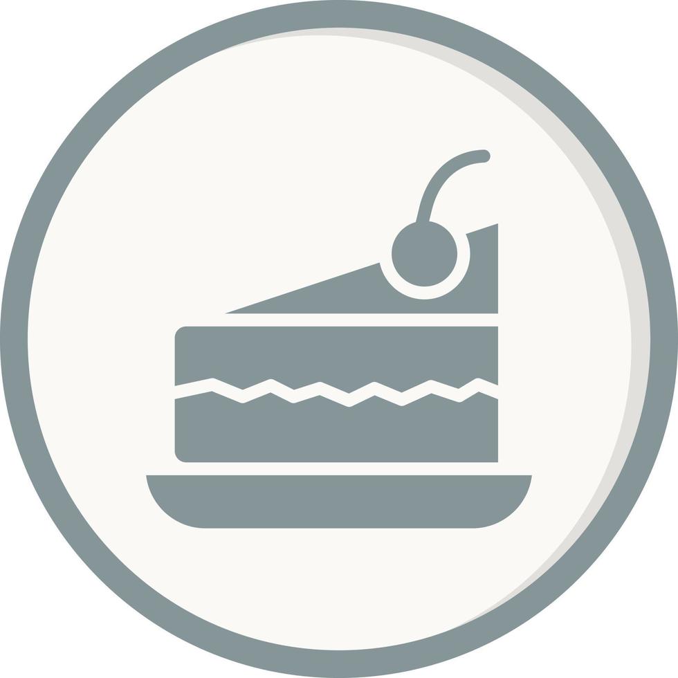 Piece Of Cake On Plate Vector Icon