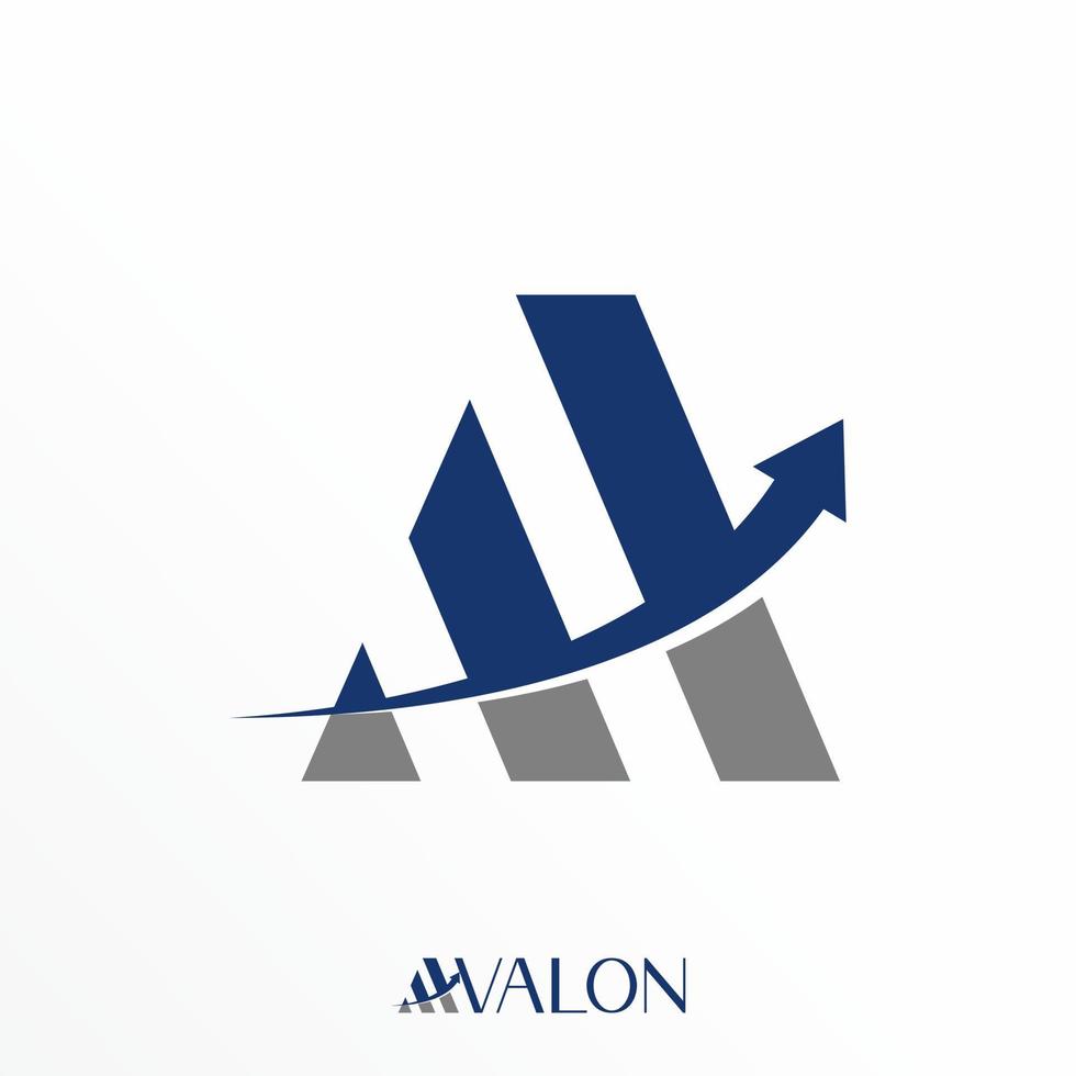 Letter or word A font with chart and Arrow image graphic icon logo design abstract concept vector stock. Can be used as a symbol related to initial or trading.