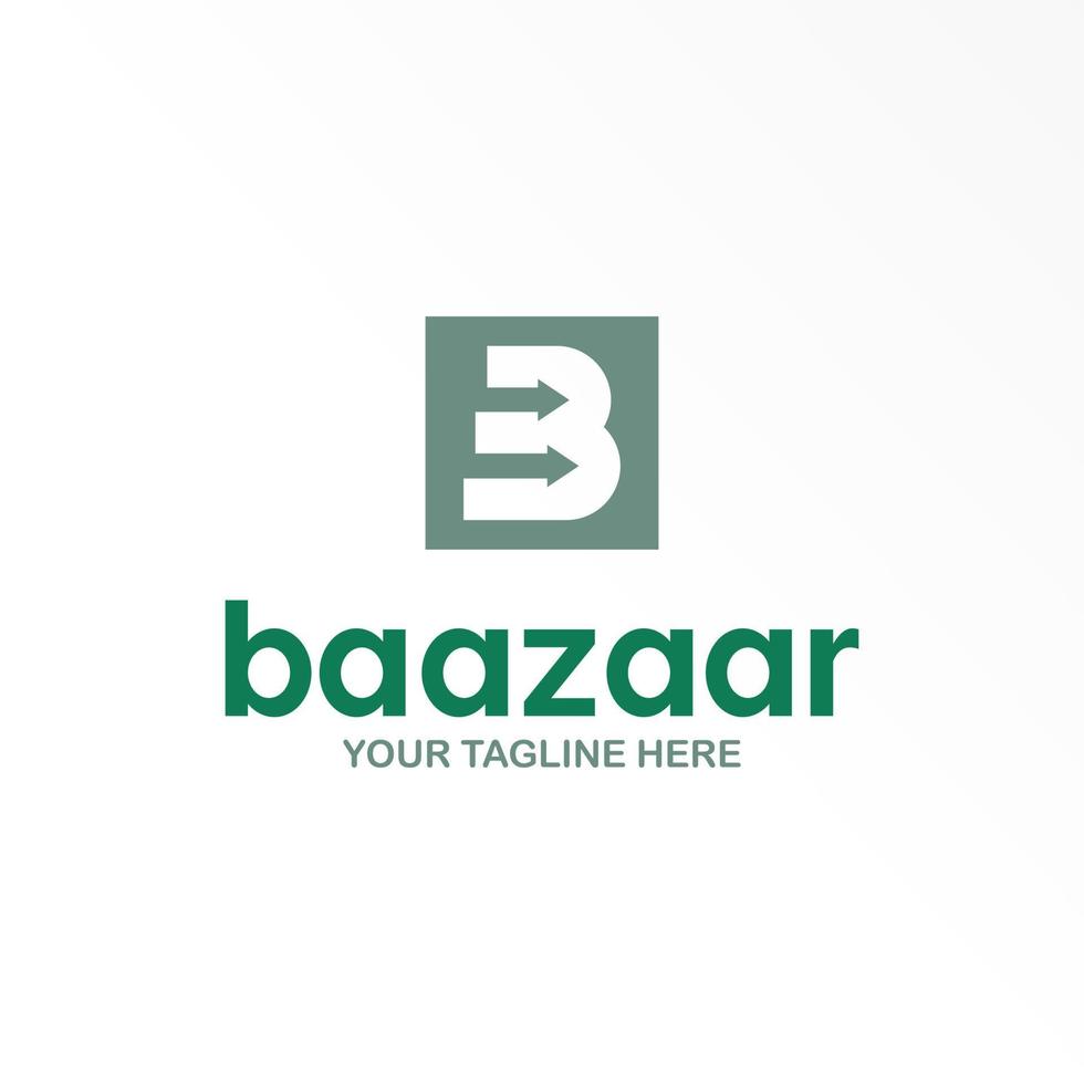 Letter or word B font with Arrow in block square image graphic icon logo design abstract concept vector stock. Can be used as a symbol related to initial or increase.