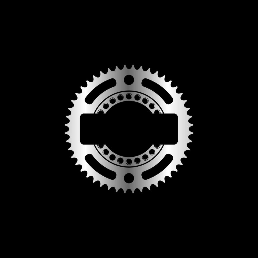 Gear and bearing in Metal emblem image graphic icon logo design abstract concept vector stock. Can be used as a symbol related to Mechanic.