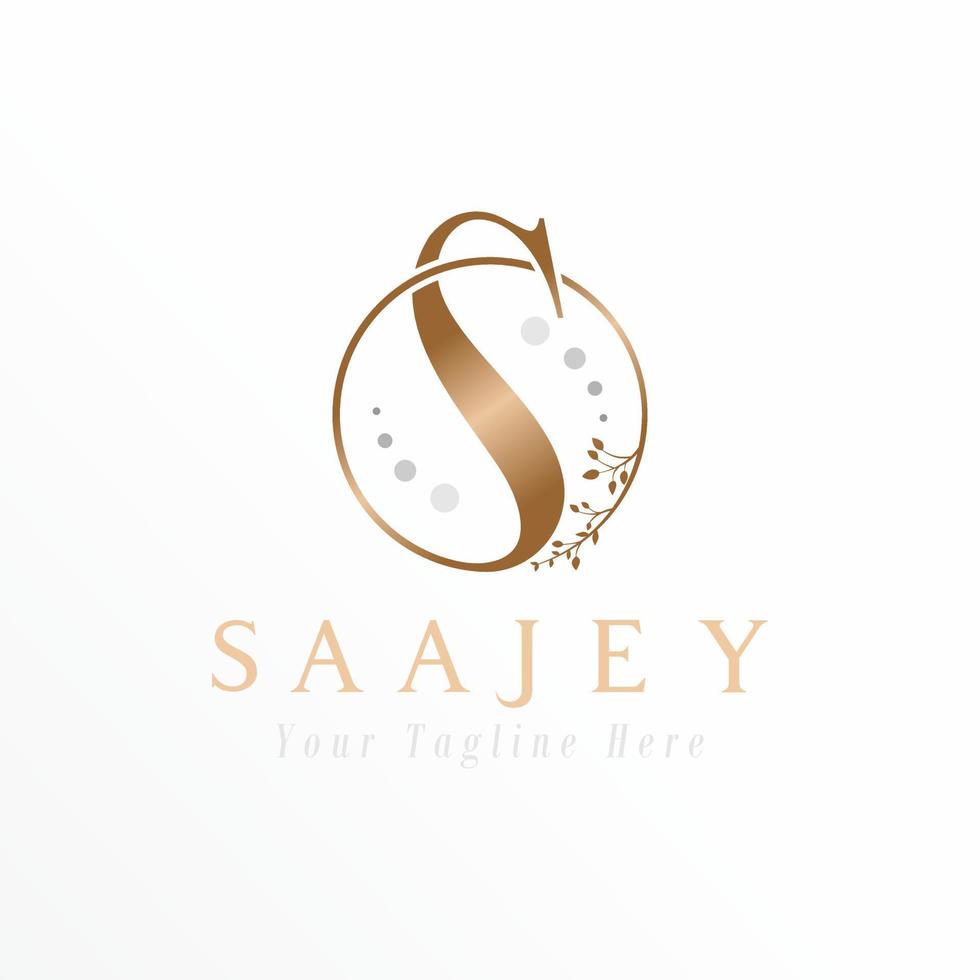 TitleLetter or word S and leaves in Circle image graphic icon logo design abstract concept vector stock. Can be used as a symbol related to Salon or Spa.