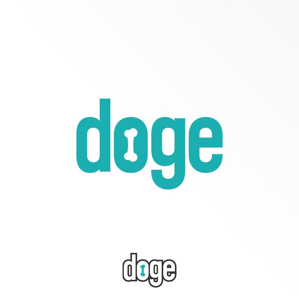 Letter or word DOGE sans serif font with Bone image graphic icon logo design abstract concept vector stock. Can be used as a symbol related to dog or initial.