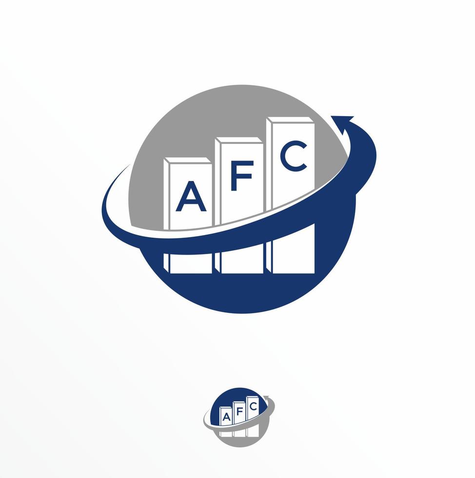 3D Chart with Arrow in circle block image graphic icon logo design abstract concept vector stock. Can be used as a symbol related to trading.